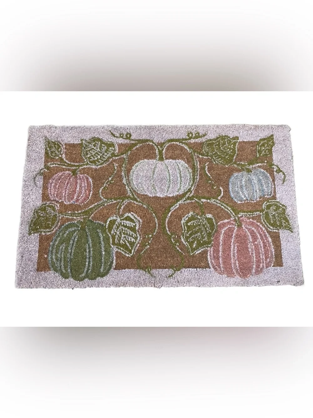 Anthropologie Bruna Autumn Pumpkin Printed Coir Doormat - Multicolor (18”x30”)